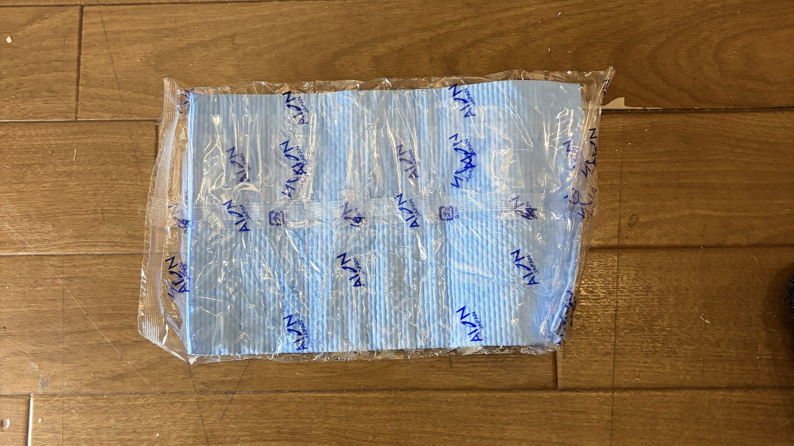 開封したセームタオル