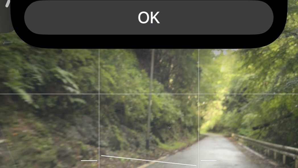 対向車とギリギリすれ違う細さの山道。スマホの画面に「モバイルデータ通信が使用できません」という圏外表示が出ている