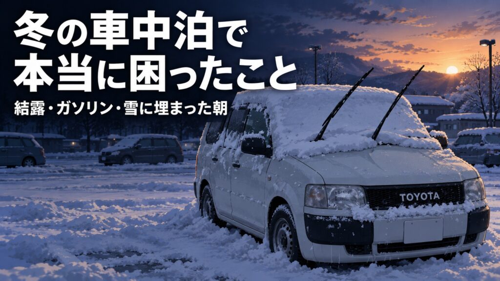冬の車中泊で本当に困ったこと|結露・ガソリン・雪に埋まった朝の話 冬の車中泊で本当に困ったこと|結露・ガソリン・雪に埋まった朝の話