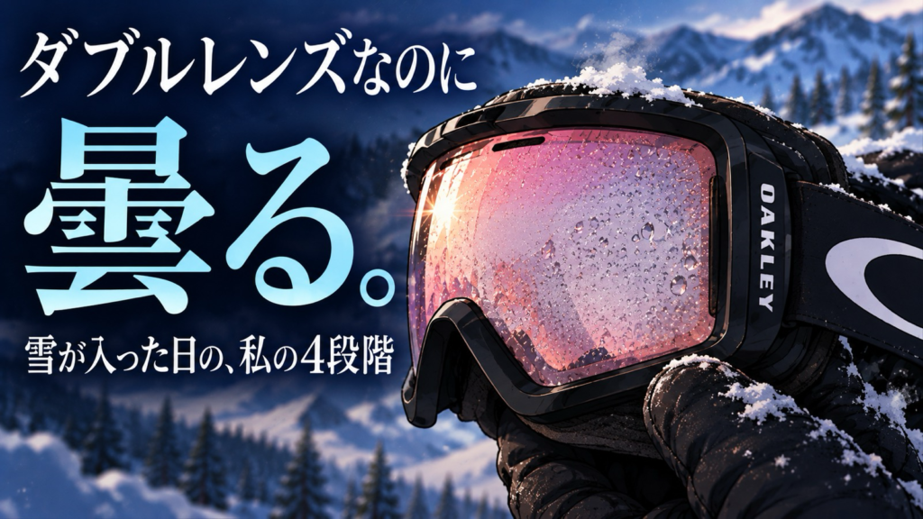 スノボのゴーグルに雪が入った時、私がやっていること|ダブルレンズでも曇る理由 スノボのゴーグルに雪が入った時、私がやっていること|ダブルレンズでも曇る理由