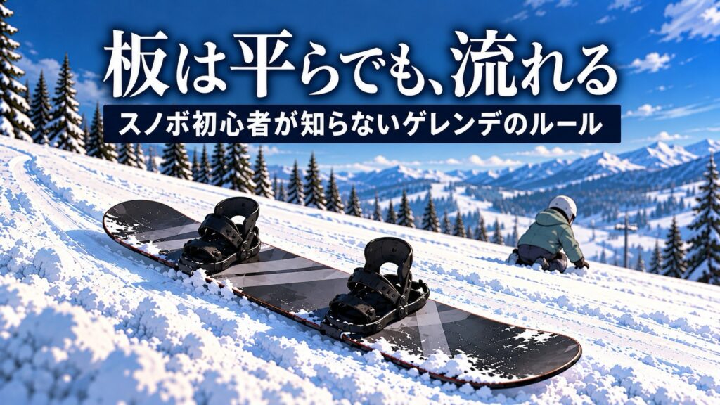 スノボの板は平らに見えても流れる|初心者が知らないゲレンデのルール スノボの板は平らに見えても流れる|初心者が知らないゲレンデのルール
