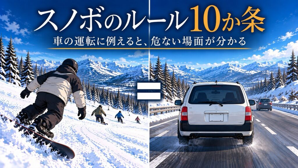 スノボのルール10か条を車の運転に例えて解説｜初心者が知らない危ない場面